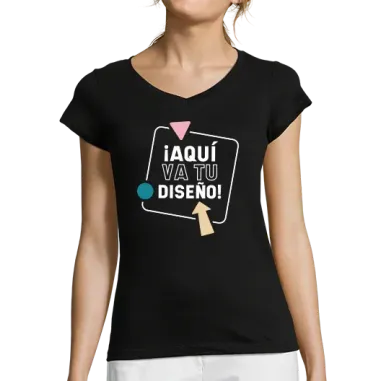 Camiseta mujer personalizada - Cuello pico - BÁSICA