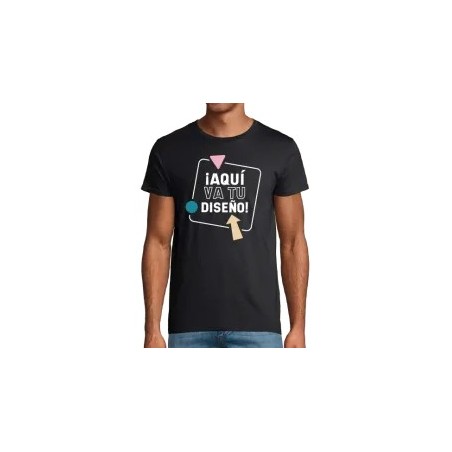 Camiseta negra manga corta hombre personalizada todas las tallas